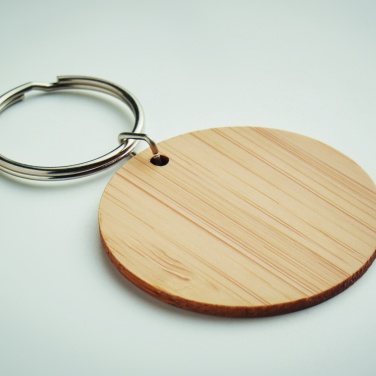 Logo trade advertising products image of: Round bamboo key ring Pieksämäki
